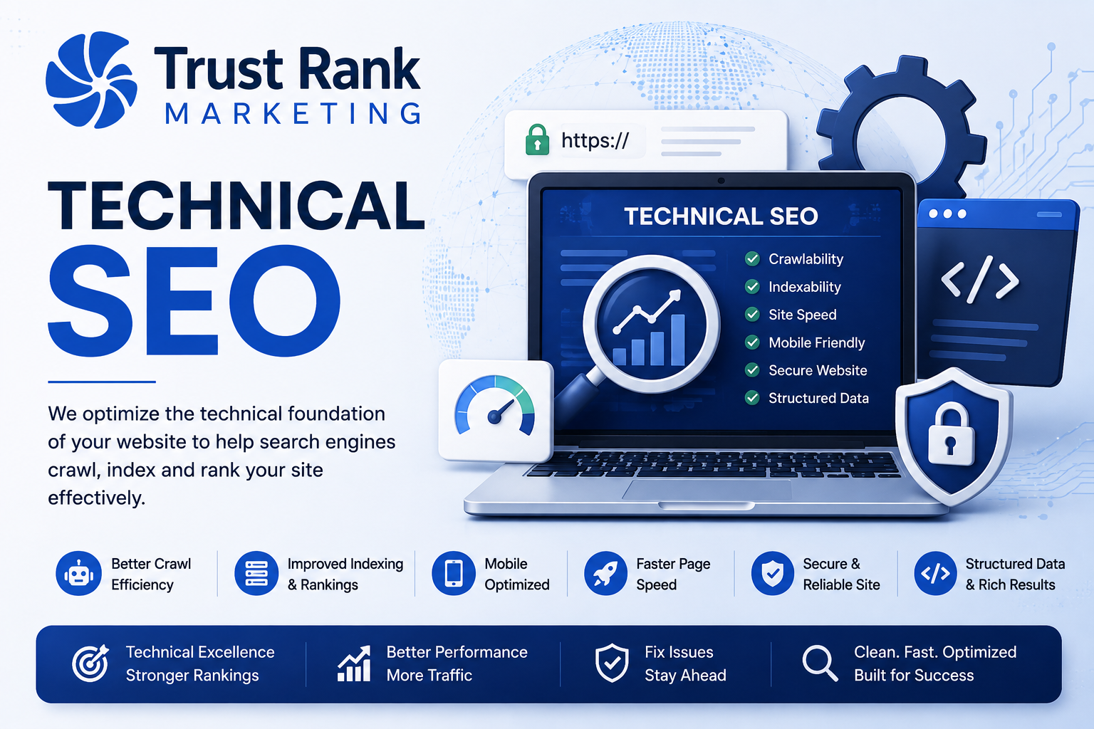 Technical SEO services by Trust Rank Marketing
